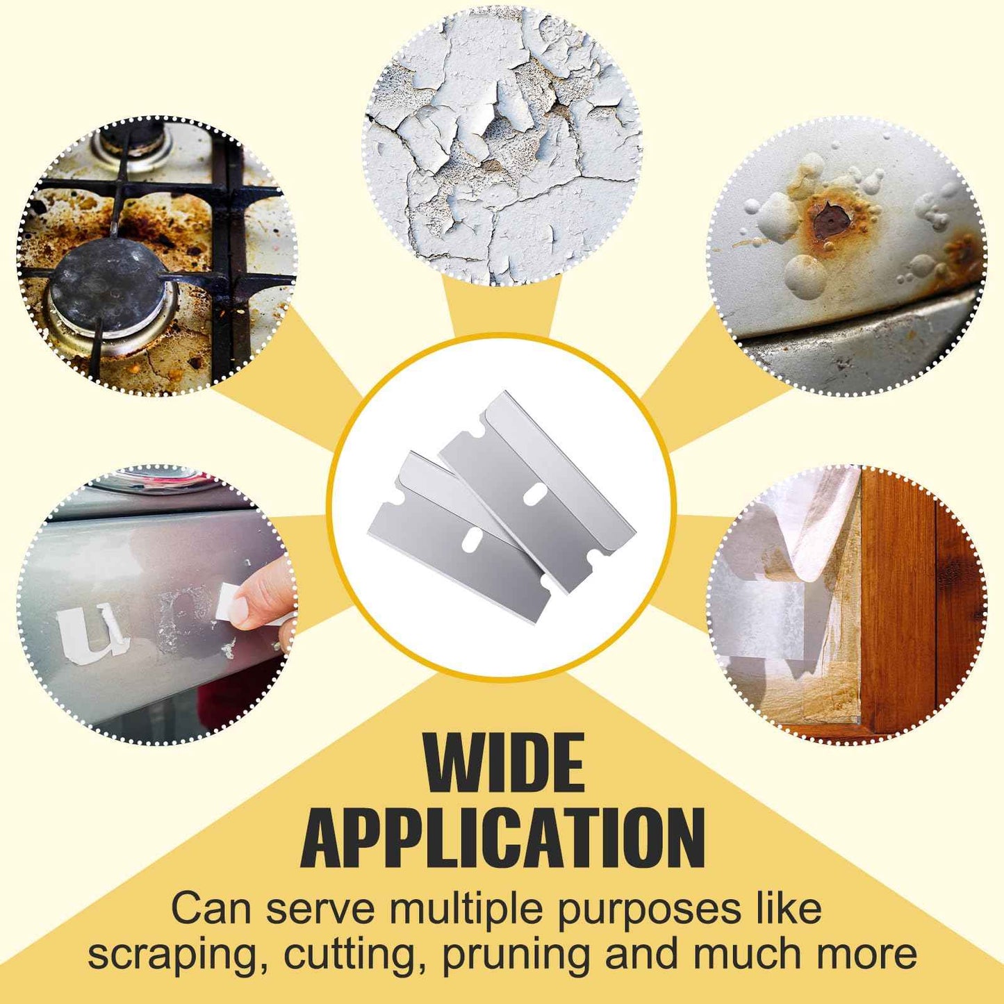 Lasnten 500 Pcs Single Edge Razor Blades, Industrial Scraper Razor Blades Safety Straight Edge Replacement Box Cutter Blade for Glass Paint Scraper, Removing Labels, Decals, Stickers