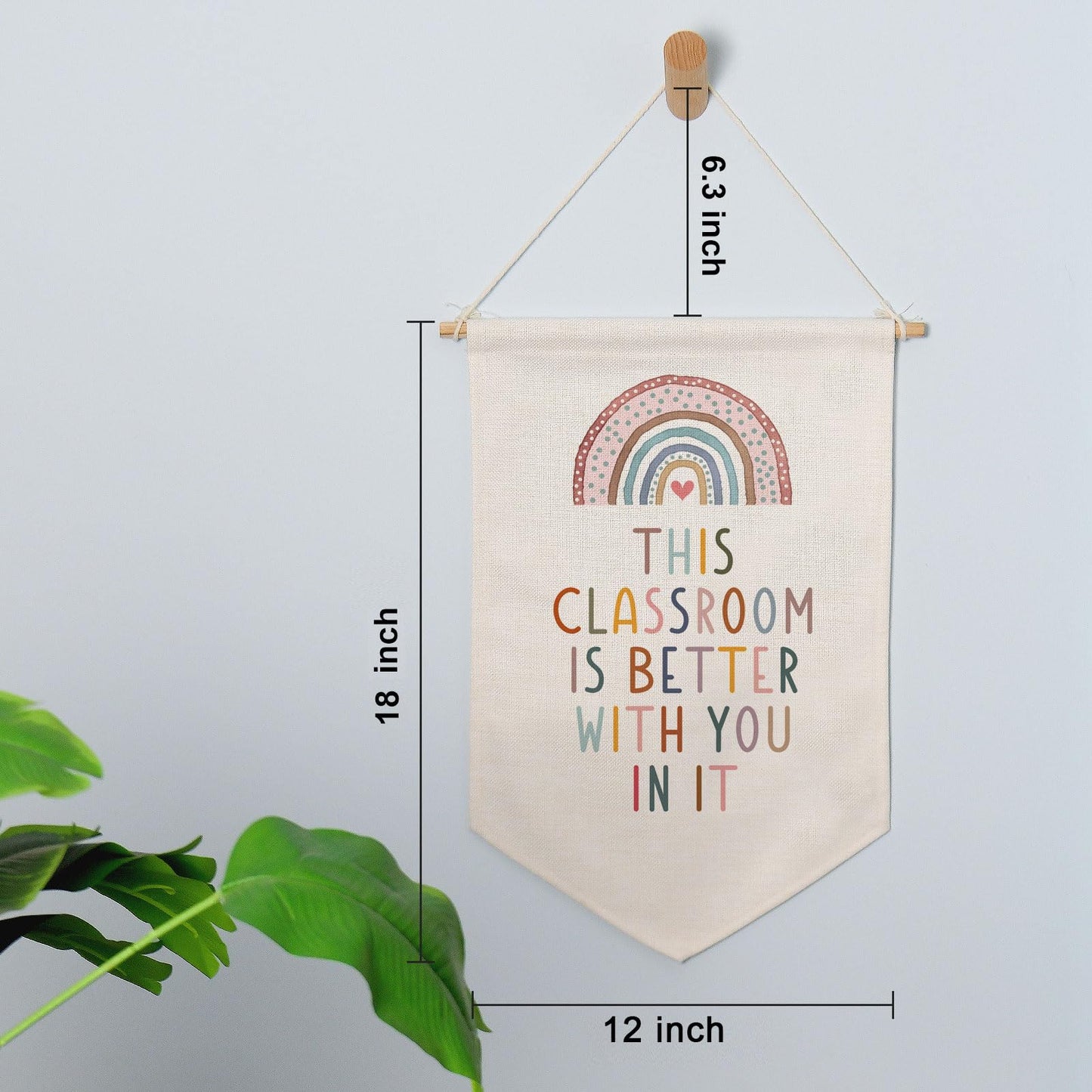 This Classroom Is Better With You In It, Boho Classroom Decor, Classroom Wall Banner, Classroom Door Signs, Elementary School Classroom Hanging Art, Rainbow Decor, Child Art, Teacher Gift