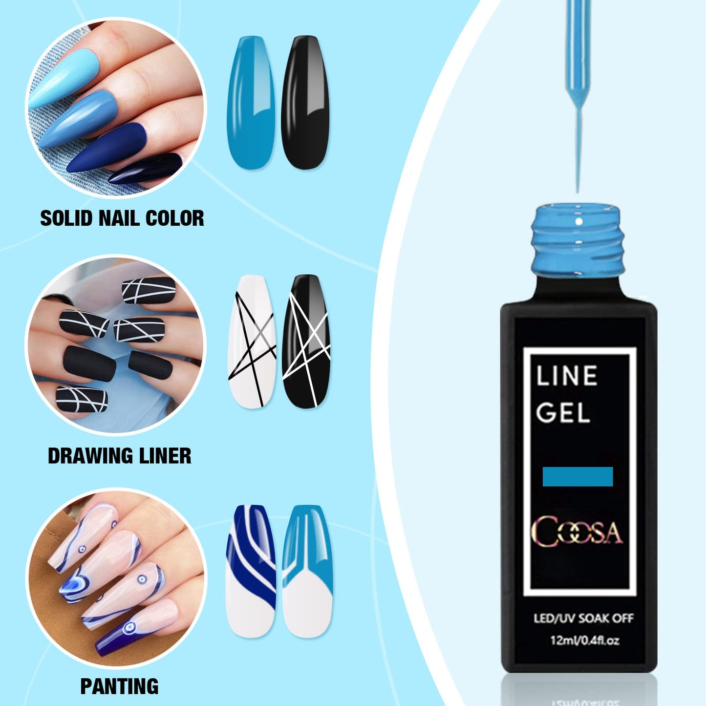 12 Colors Classic Neon Painting Gel Nail Polish Set,Drawing Gel Nail Liner Polish Nail Wire Pulling Gel Kit DIY Line Art Gel for Nail Art Salon