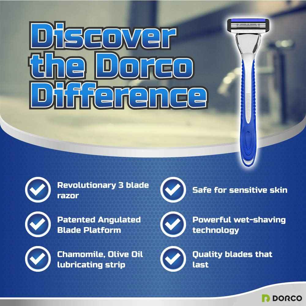 Dorco Pace 3 - Three Razor Blade Shaving System- Value Pack - 16 Cartridges (No Handle)