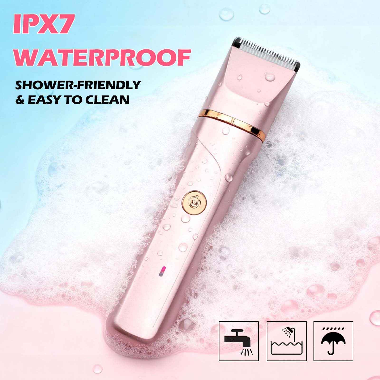 Bikini Trimmer for Women - Flawless Electric Razors for Women for Facial Hair, Pubic Hair & Legs, Waterproof Electric Shaver with Ceramic Blades, Travel-Friendly Perfect Gromming Gift for Her