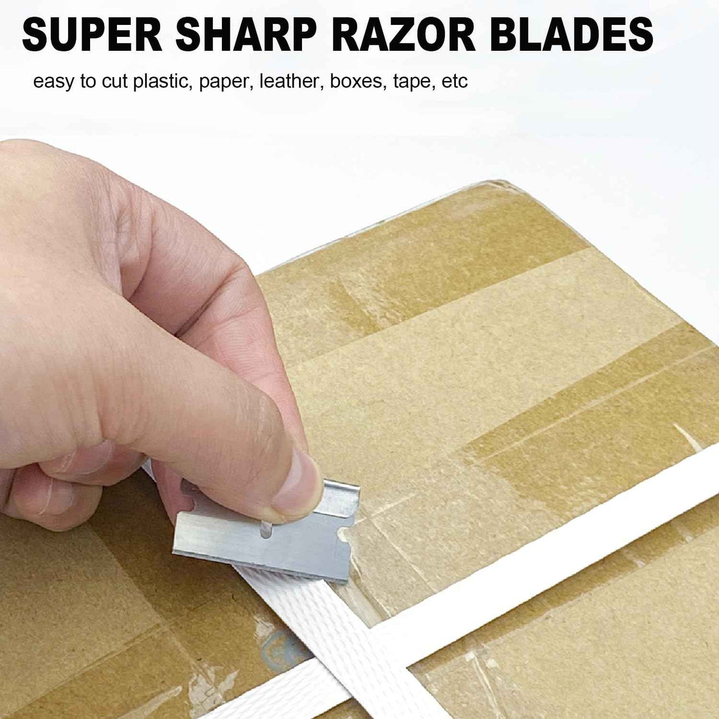 Great Andrew Single Edge Razor Blades, 300 Pack Straight Edge Razor Blade Safety Refills Blades Scraper for Box Cutting, Crafts, DIY, Heavy Duty & Industrial Use