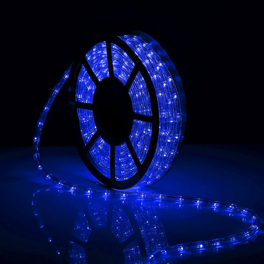 Tuanchuanrp 50Ft LED Rope Lights,Cuttable & Connectable LED Strip Lights Outdoor Waterproof Decorative Lighting for Indoor/Outdoor,Eaves,Backyards Garden,Party(Blue)