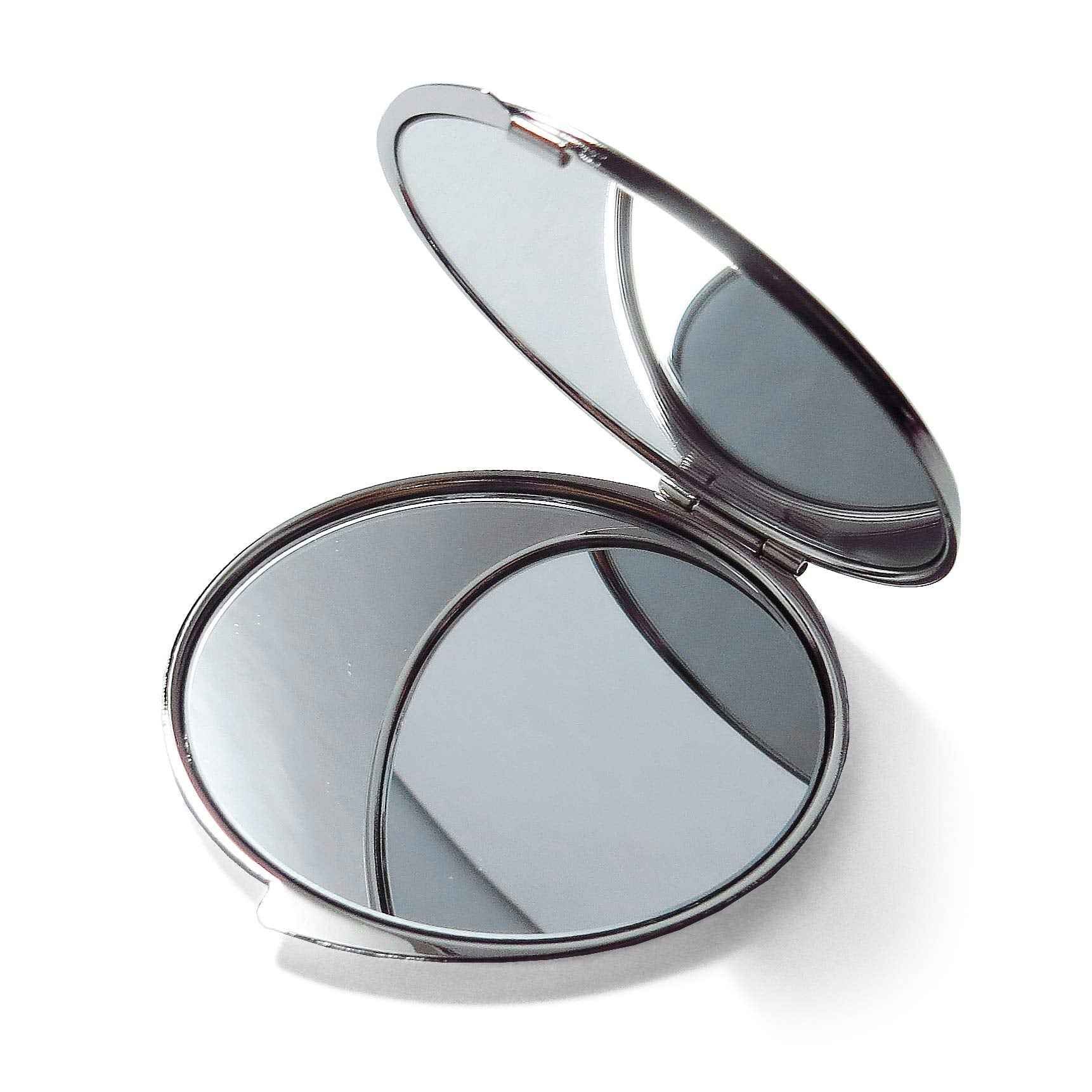 MADDesign Mother of Pearl Pink Makeup Mirror Compact Folding Magnify Apricot Tree Flowers Design