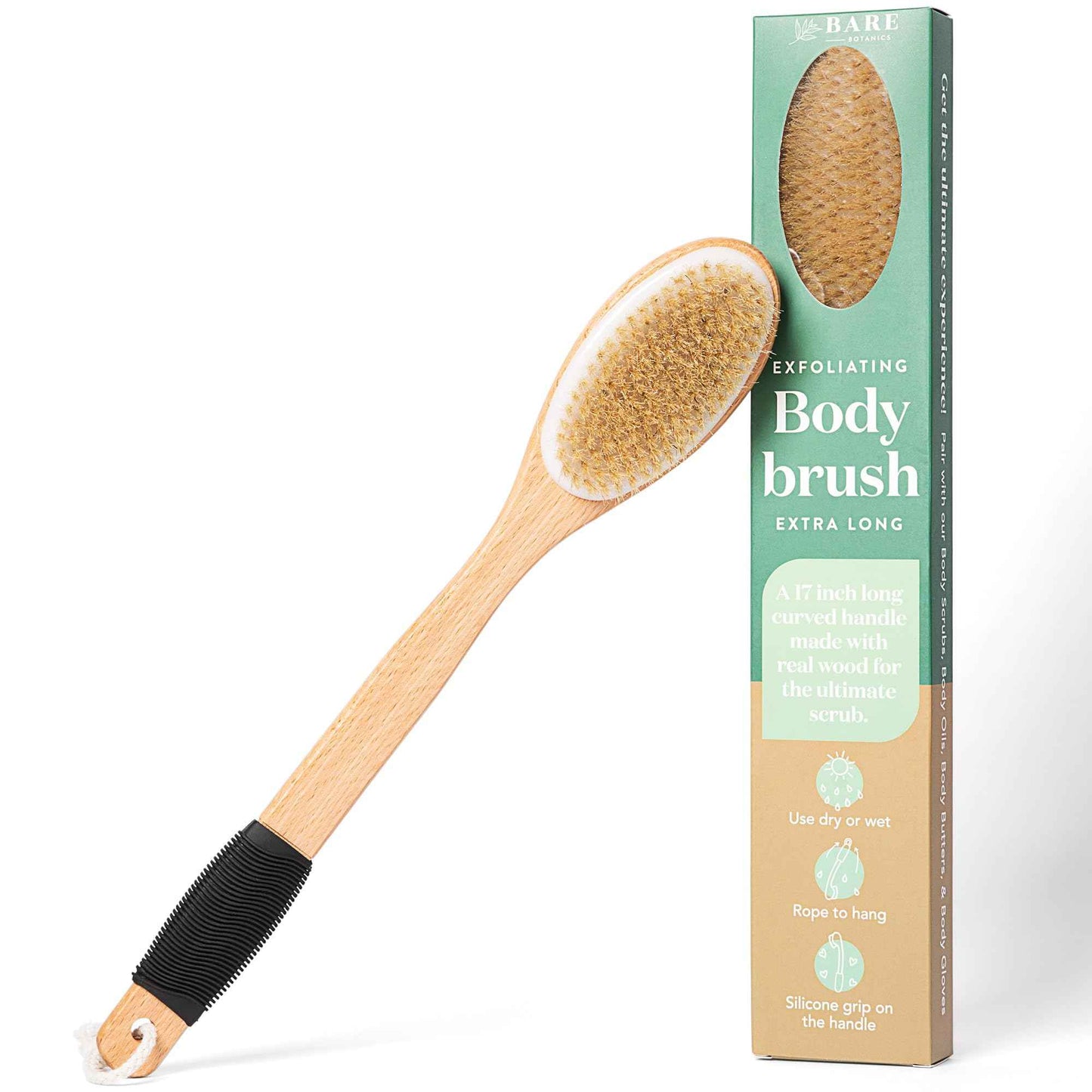 Bare Botanics Unscented Body Oil (Custom Formulated) + Dry Brushing Back Brush
