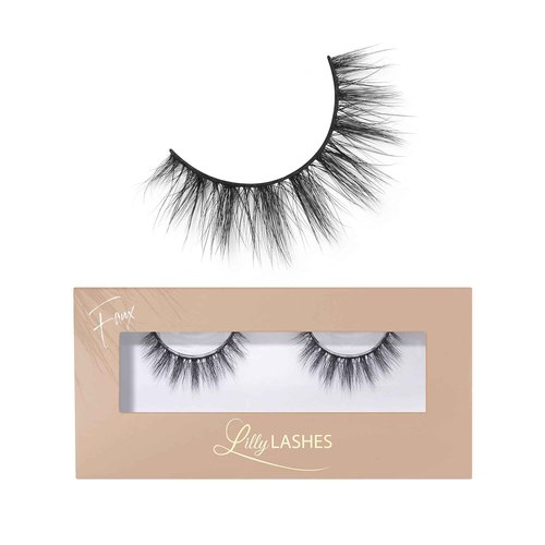 Lilly Lashes Everyday Reveal Faux Mink False Eyelashes - Natural Look Wispy Strip Lashes - Short, Round Shaped, 13 mm - Reusable Up to 20 Times
