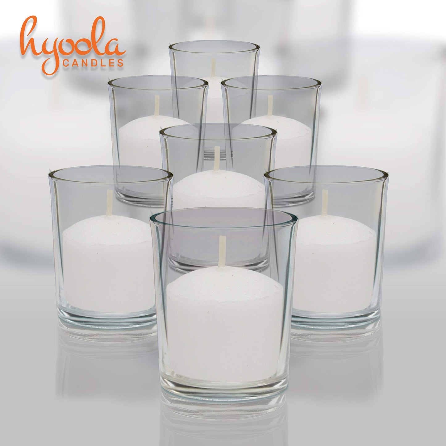 Hyoola Votive Candles - 10 Hour Burn Time - Unscented Candles Votives Bulk - Pack of 100 White Candles - European Made