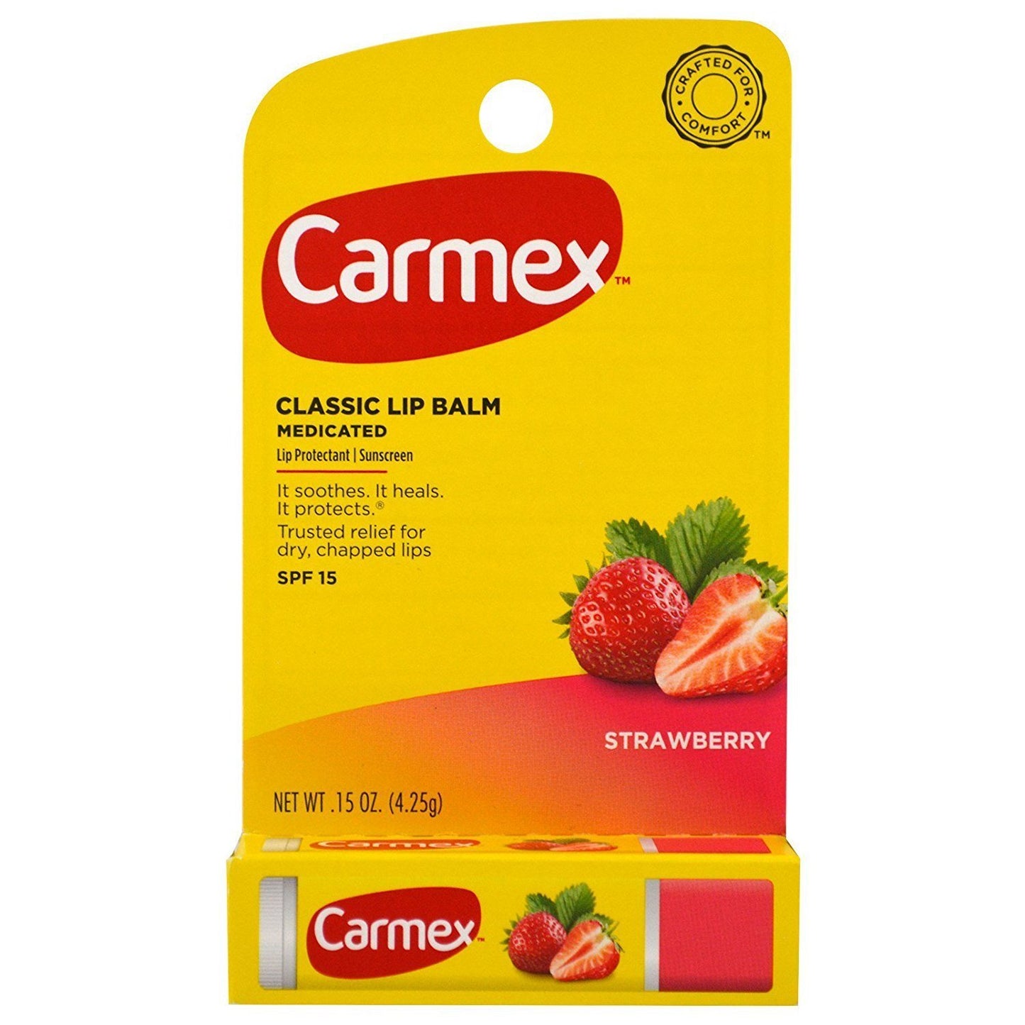 Carmex Click-Stick Moisturizing Lip Balm SPF 15 Strawberry 0.15 oz (Pack of 2)