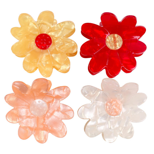 Jayongnee clip Flower Hair Claw Clips for Women, Daisy Hair Clips with Strong Hold, Flora Shaped Hair Clips for Thick Hair or Thin Hair