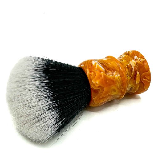 Parker “Solar Storm” Ultra‑Soft Synthetic Shaving Brush – 28 mm Tuxedo Knot – High‑Density for Superior Lathering + Acrylic Stand