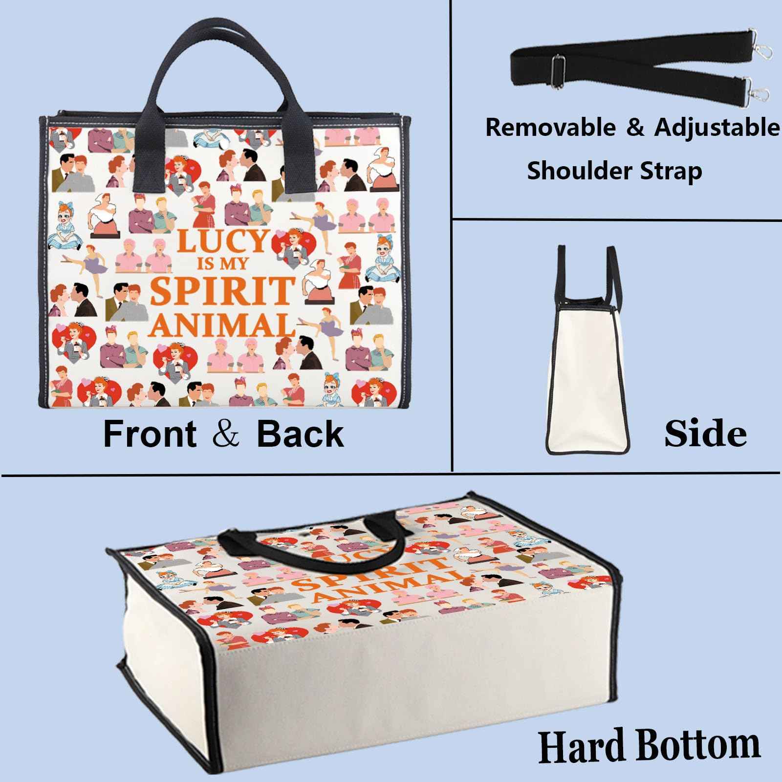 WZMPA Funny Lucy Fans Cosmetic Bag Lucy TV Show Fans Gift Lucy Is My Spirit Animal Zipper Pouch Makeup Bag For TV Series Fans (LUCY Spirit BG)