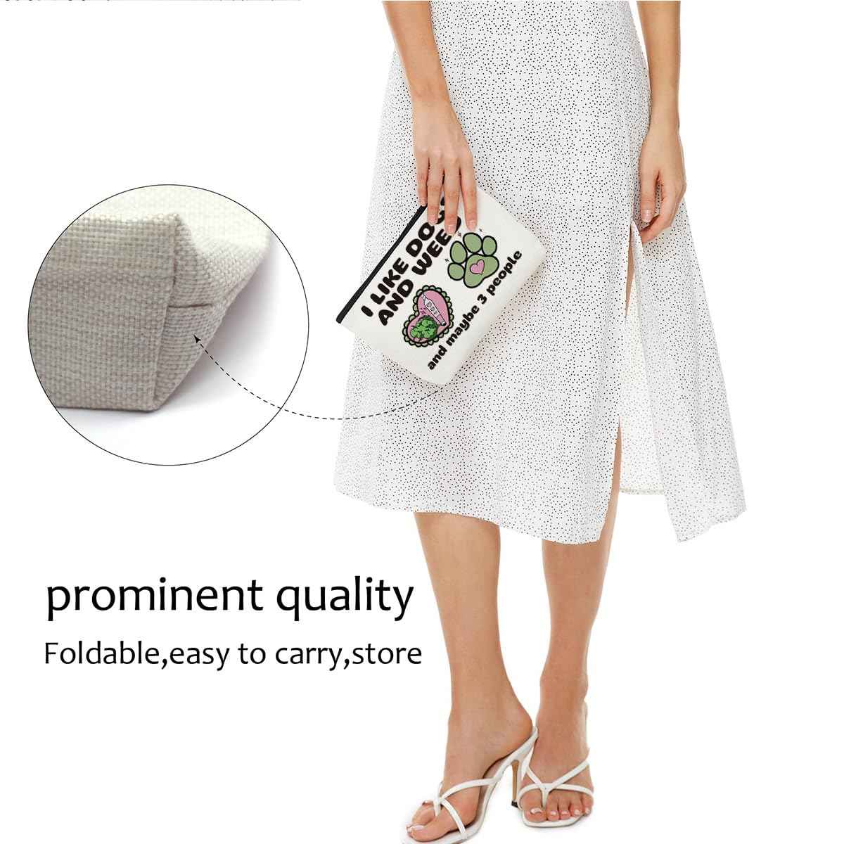 Novelty Dog Lovers Gifts Weed Makeup Bag Weed Stuff Funny Dog Mom Gifts for Women Friends Animal Lover Thank You Retirement Friendship Birthday Mothers Day Graduation Travel Accessories Bag