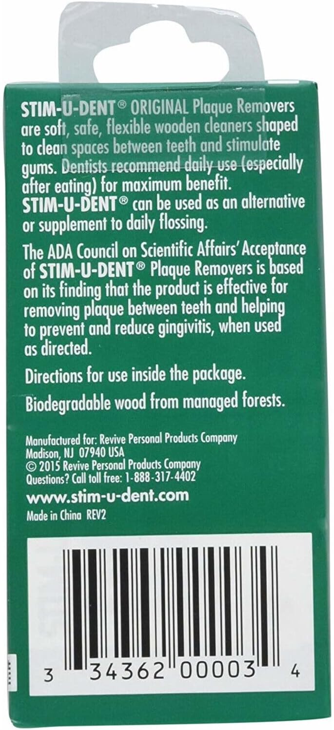 Stim-U-Dent Plaque Removers 3 Packs of 4x25 Picks/Pack (300 Picks) - Mint Flavor