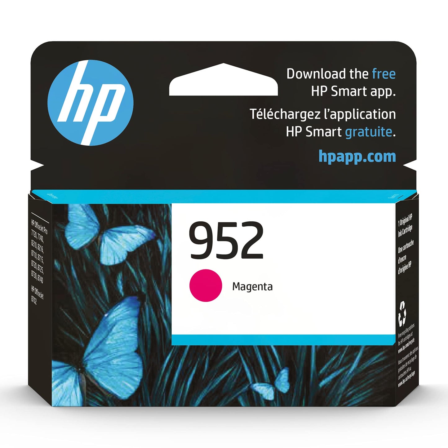 HP 952 Magenta Ink Cartridge | Works with HP OfficeJet 8702, HP OfficeJet Pro 7720, 7740, 8210, 8710, 8720, 8730, 8740 Series | Eligible for Instant Ink | L0S52AN