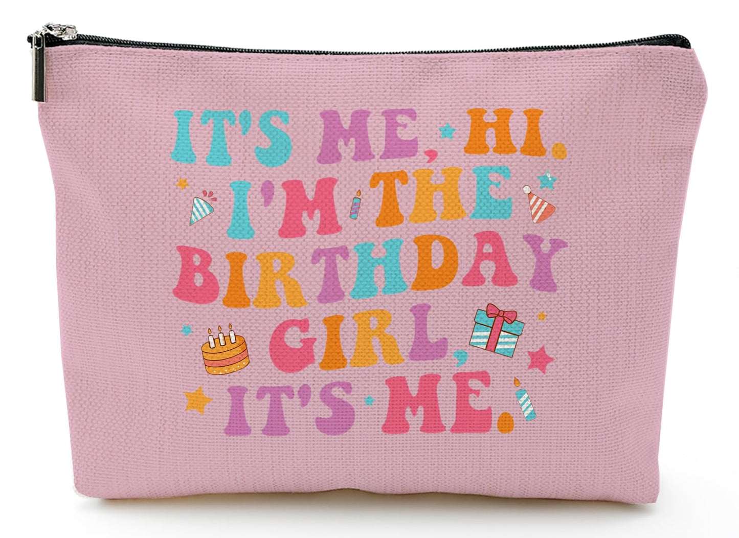 Its Me Hi I'm the Birthday Girl Makeup Bag for Singer Fans,Music Lovers Merch Birthday gifts for TS Fans,Pink Cosmtic Bag for Fans