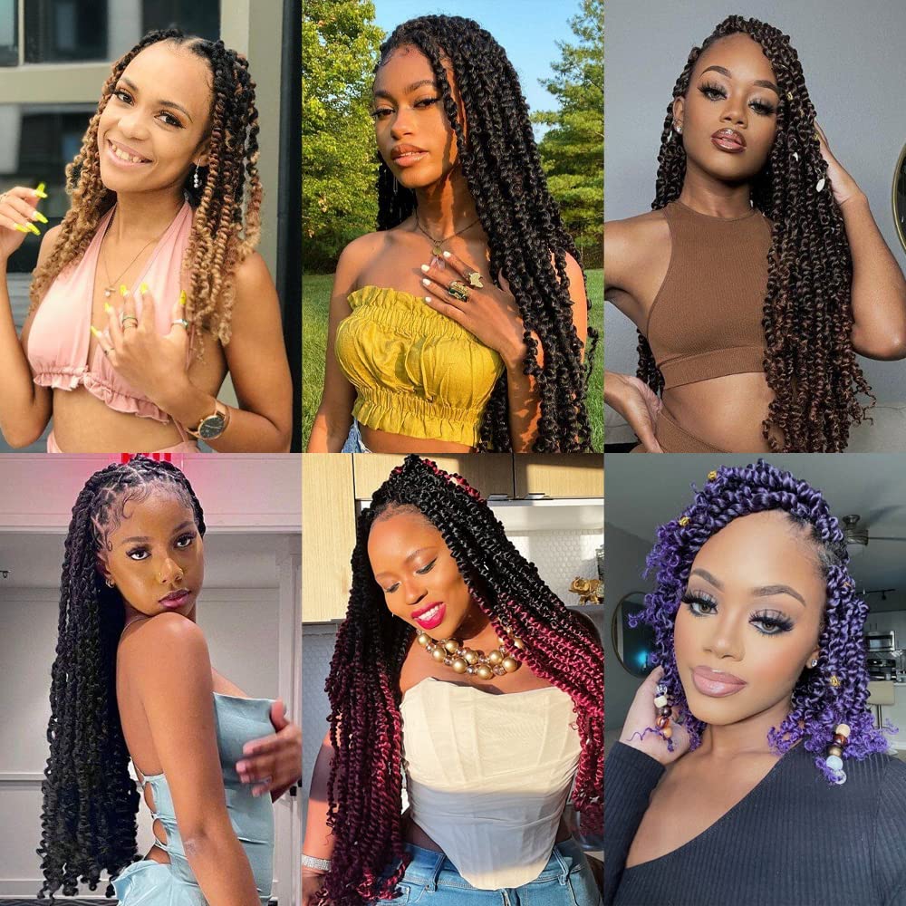 Spring Twist Hair 10 Inch 6 Packs Spring Twist Crochet Hair Spring Twist Braiding Hair For Passion Twist Butterfly Locs Crochet Twist Crochet Braids Hair Synthetic Hair Extensions(10 Inch,OTPurple)