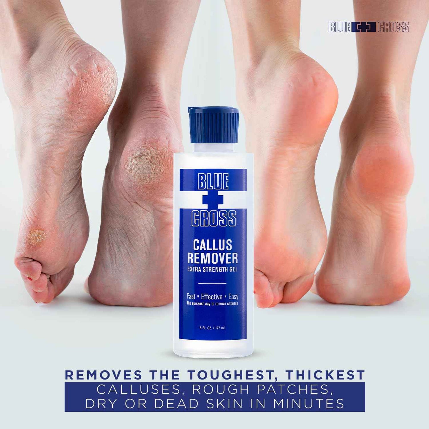 Blue Cross Professional Nail & Cuticle Care, Extra Strength Callus Remover Gel, 6mm Stainless Steel Cuticle Nippers, and All Natural Mineral Oil Free Cuticle Oil, 3 Pack Bundle