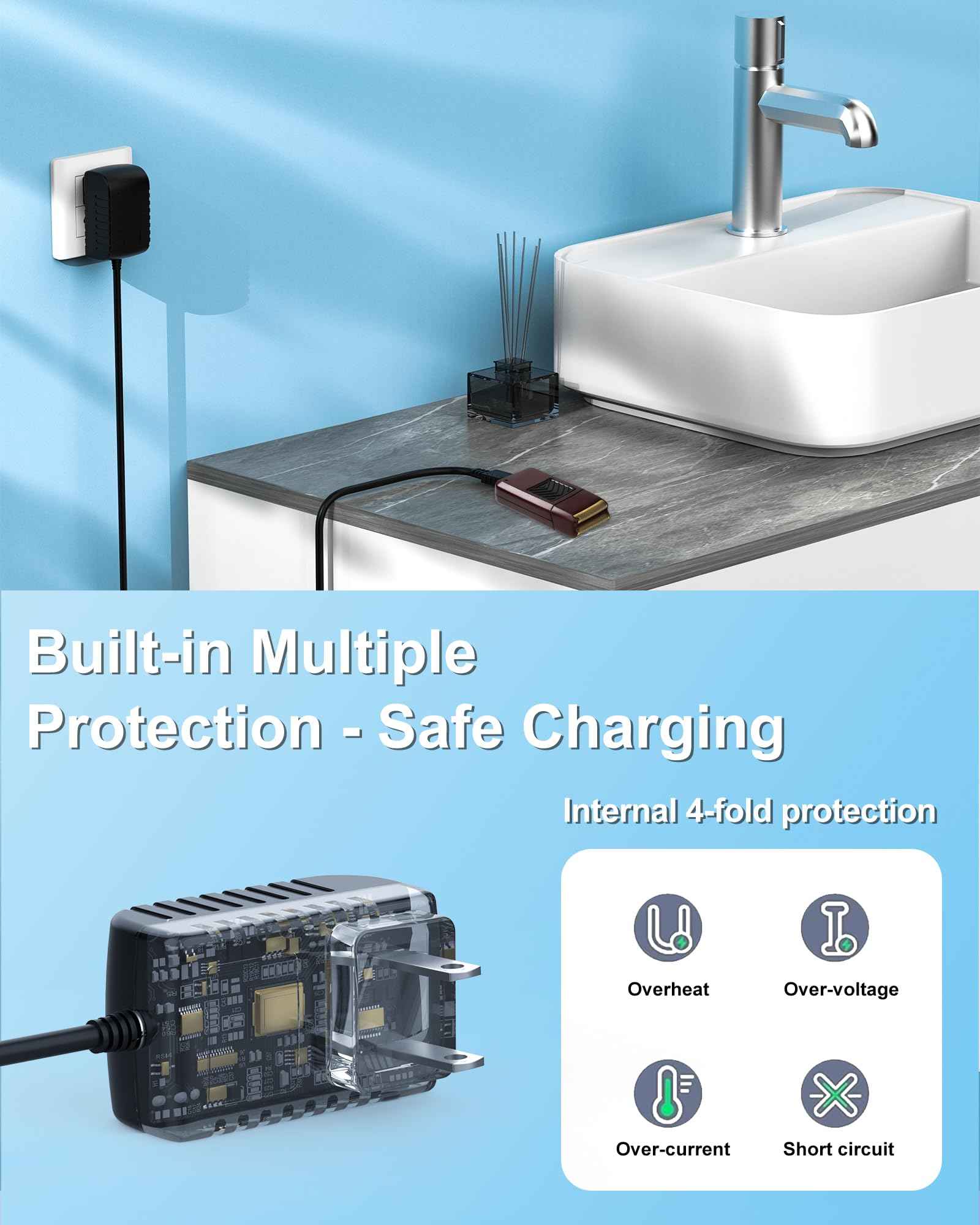 WUKUR 2V Shaver Charger Compatible with Wahl 8061, 8786, 8163, 7367, 7357, 7353, 7029, 7060, 7035, 7339, 7356 5-Star Series Clipper Trimmer