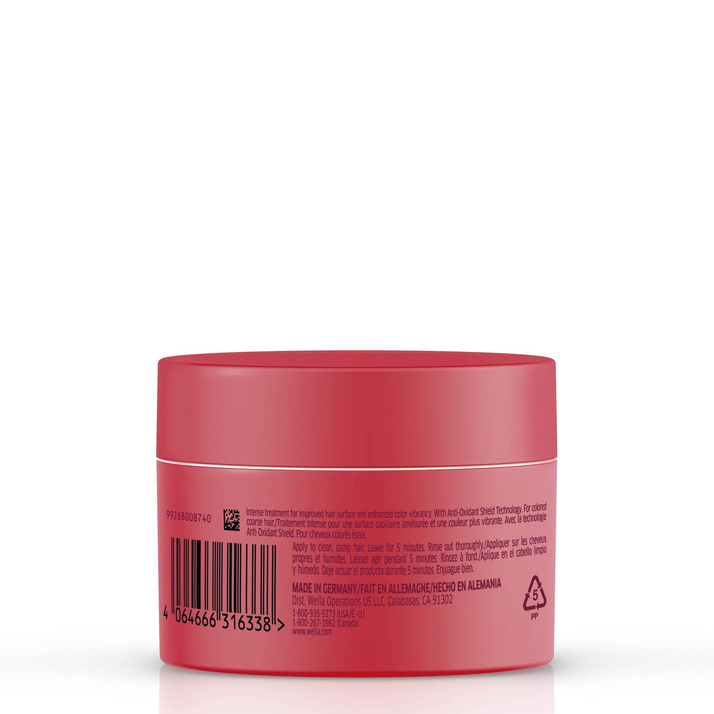 Wella Professionals Invigo Brilliance Hair Mask for Coarse Colored Hair, Conditioning Treatment, Color Vibrancy