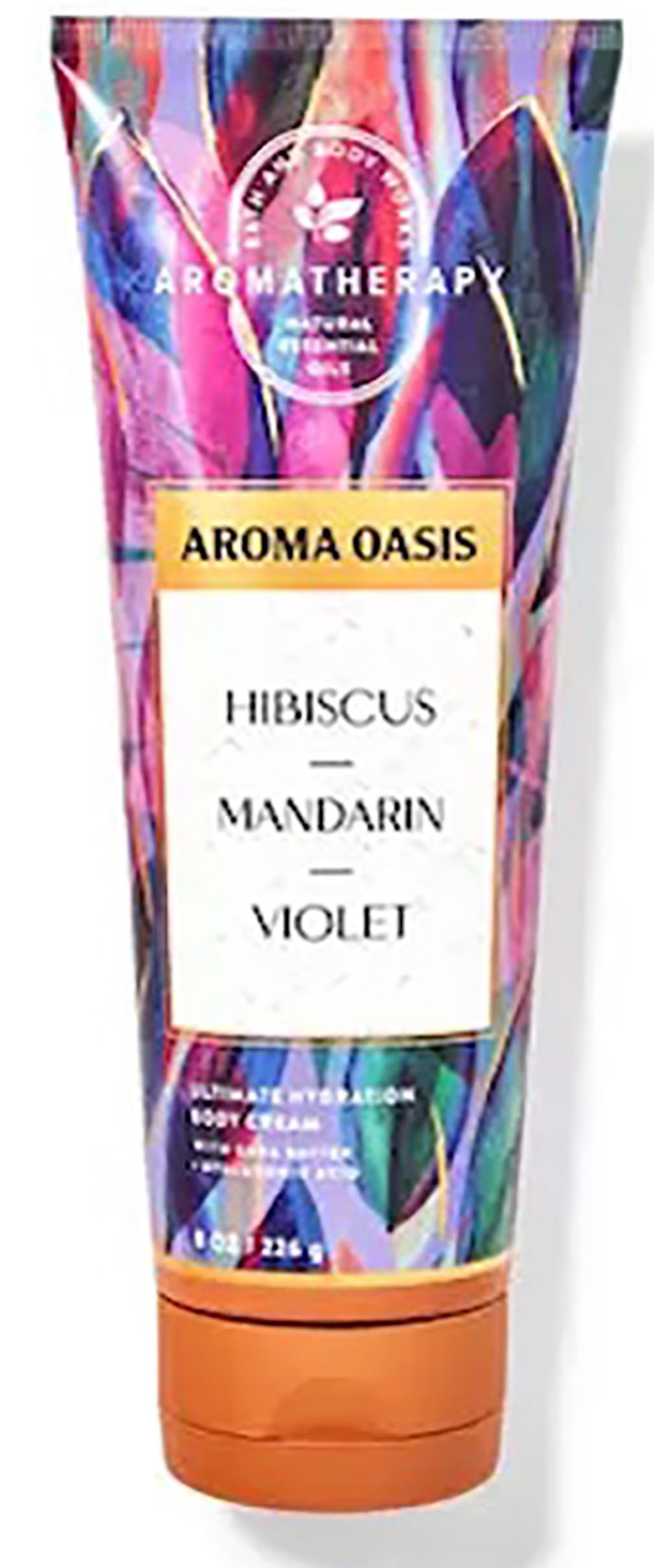 Bath and Body Works Hibiscus Mandarin Violet Body Care Aromatherapy Moisturizing Body Cream w/Essential Oils - 8 oz Many Scents (Hibiscus Mandarin Violet)