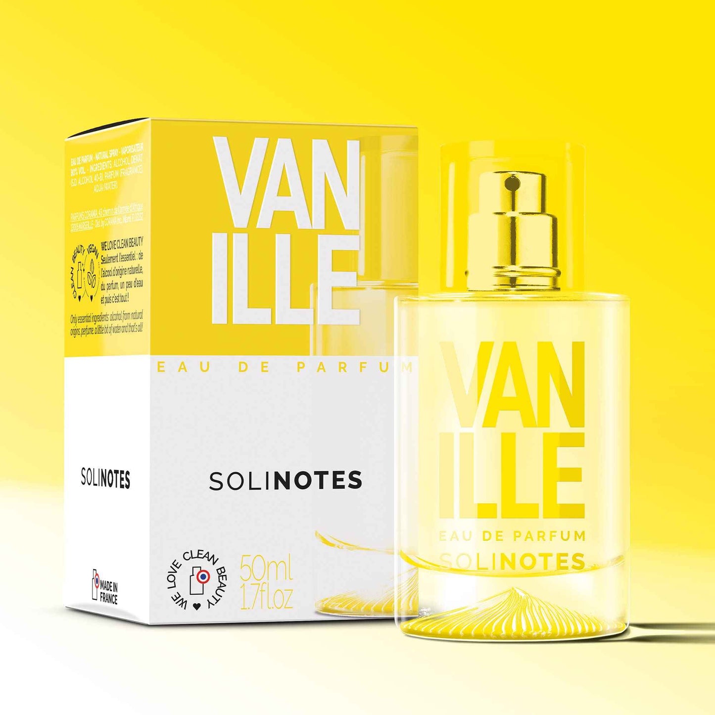 Solinotes Vanilla Perfume for Women & Men, 1.7 Fl Oz/ 50 ML Eau De Parfum, Delicate Floral and Soothing Scent with Premium Ingredients - Clean Perfume, Cruelty Free, Vegan, Made in France