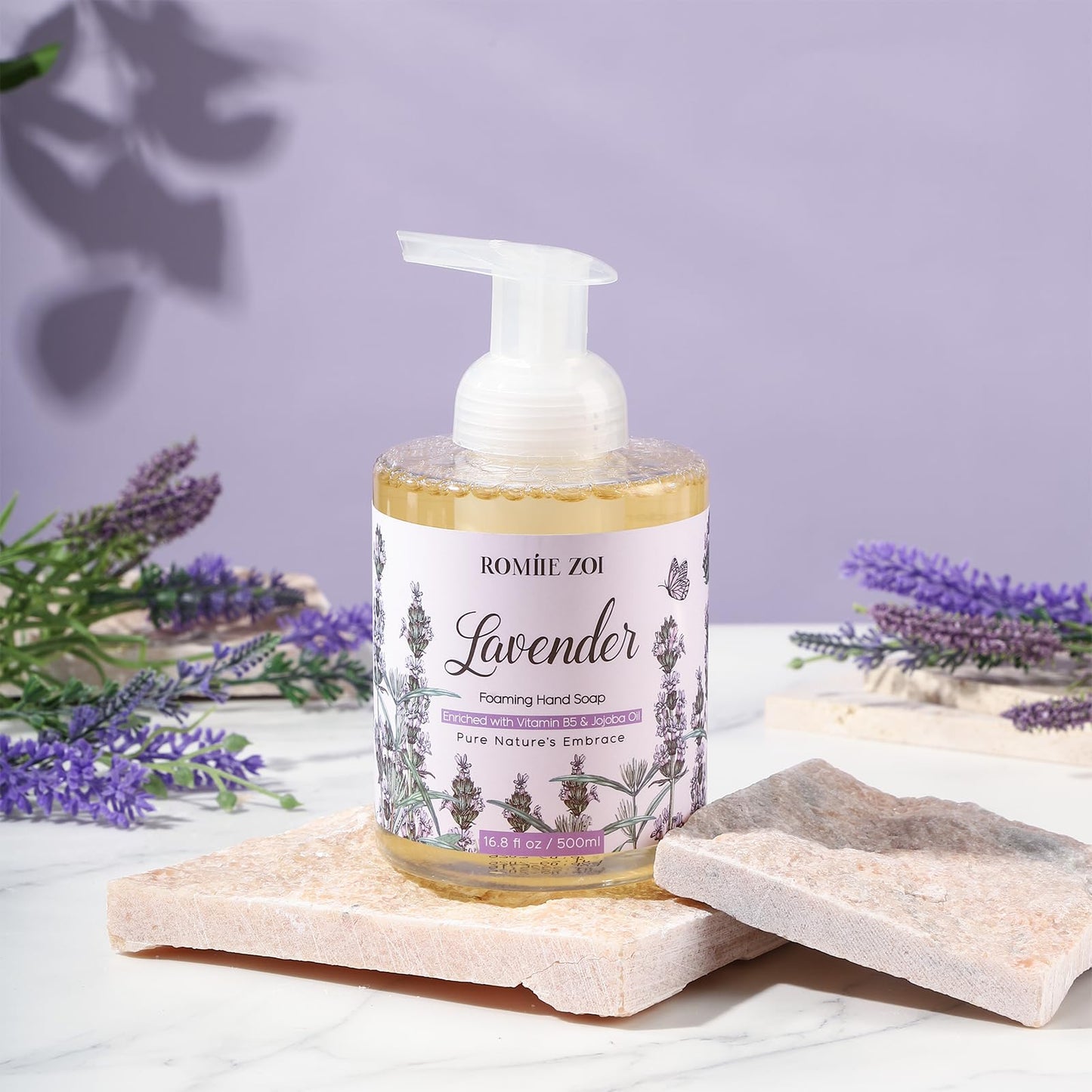 ROMIIE ZOI Foaming Hand Soap with Gift Box - Lavender - 500ml/ 16.8 fl.oz(Pack of 2)