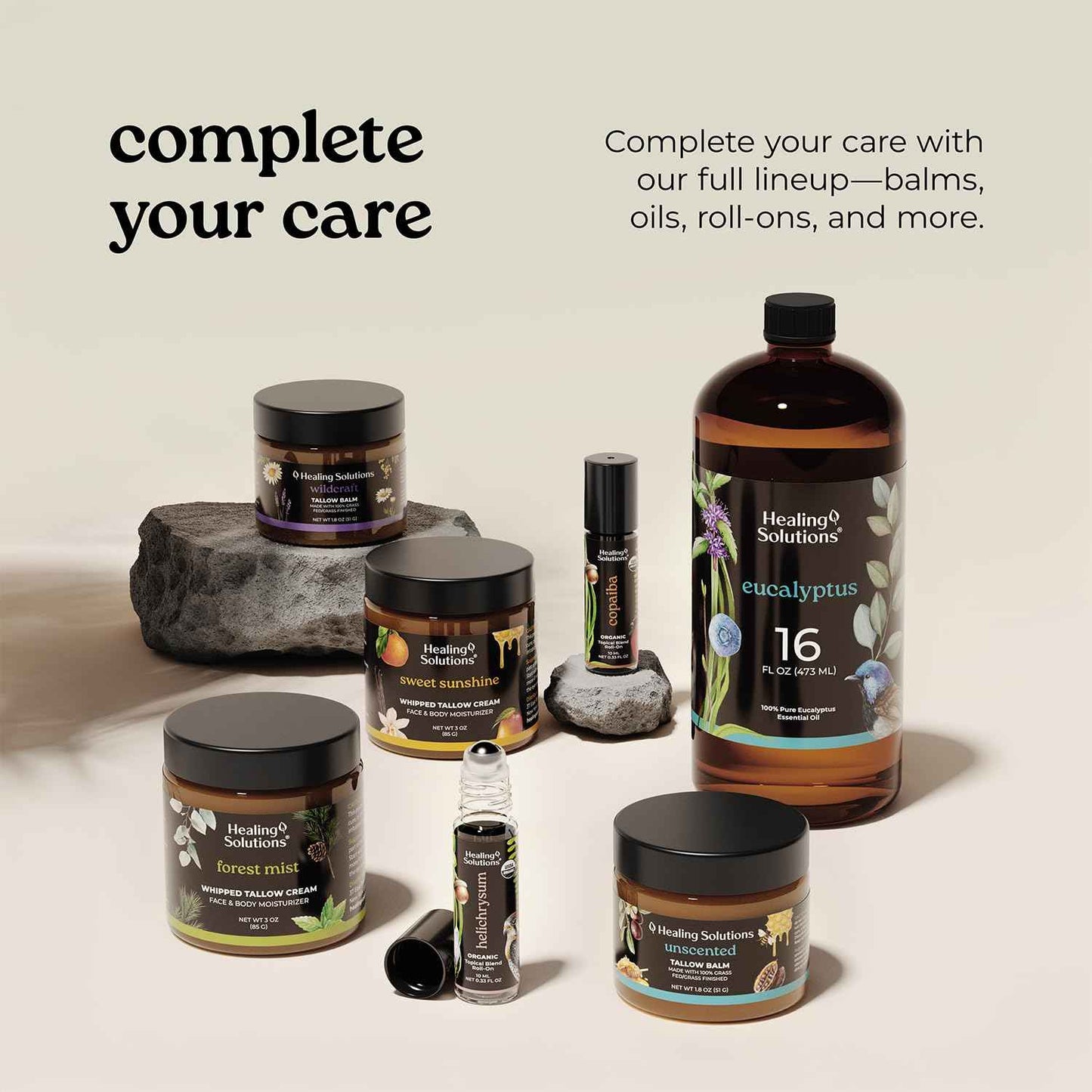 Healing Solutions - Beef Tallow and Honey Balm for Face (1.8oz), 100% Grass Fed/Grass Finished Beef Tallow with Manuka Honey for Skin, Made in USA, Unscented All Natural Moisturizing Skincare