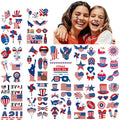 4th of July Tattoo Stickers - Patriotic Flag Design 12pc Set
