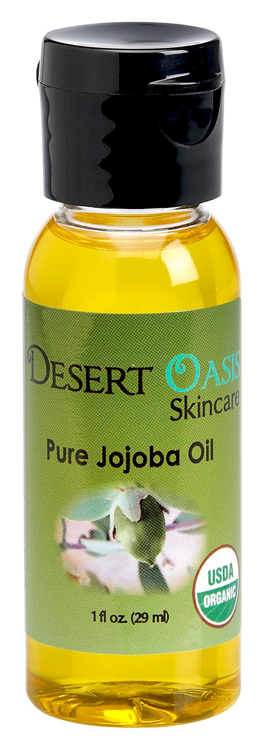 USDA Certified Organic Jojoba Oil – 100% Pure, Travel Size, Cold Pressed, All Natural for Skin, Hair, Nails, Ideal for Face, Body, Ear Stretching and Gauges, Good for Sensitive Skin (1 fl oz/29 ml)