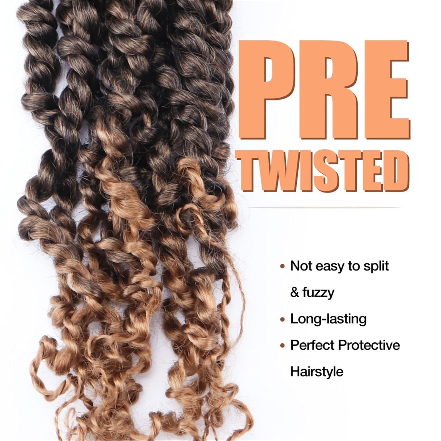 TIANA PASSION TWIST Tiana Passion Twist Hair Ombre Gold Pre-twisted Crochet Hair Pre-looped Passion Twist Braiding Hair Hair Extensions (6 Inch (Pack of 2), T1B/27)