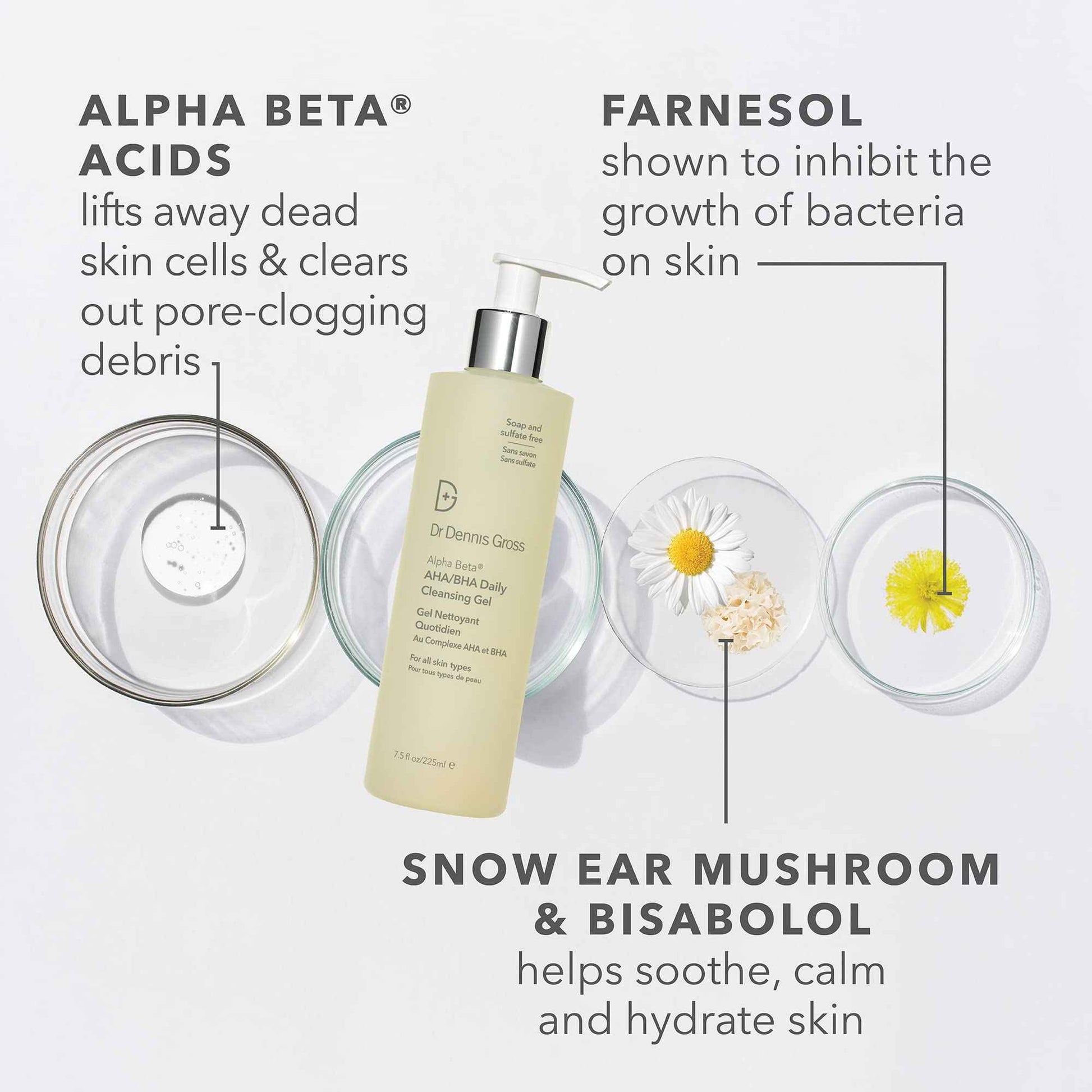 Dr. Dennis Gross Alpha Beta® AHA/BHA Daily Cleansing Gel, for Skin That is Dull, Congested and Uneven Tone & Texture (7.5 Fl Oz)