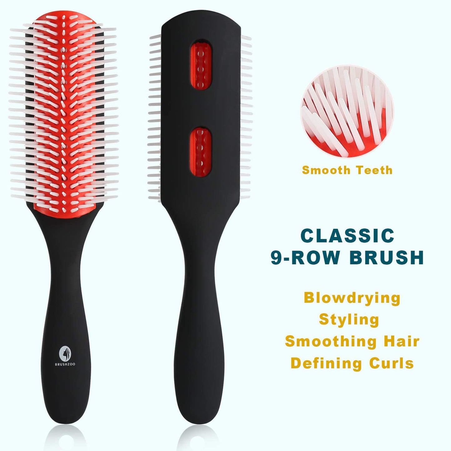 O BRUSHZOO Detangler Hair Brush for Curly Hair, Detangling Brush for Wet Dry Thick Wavy Hair, Curly Hair Brushes for Women Men Kids Styling Defining