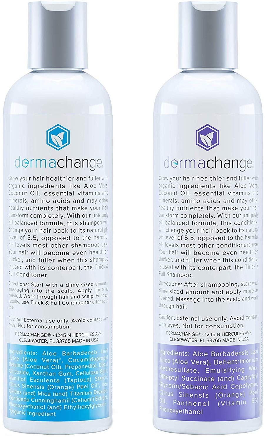 Hair Growth Shampoo and Conditioner for Men and Women - Dry Scalp Treatment, Moisturizing Shampo and Conditioner - Fragrance-Free Shampoo - Volumizing Hair (8oz)