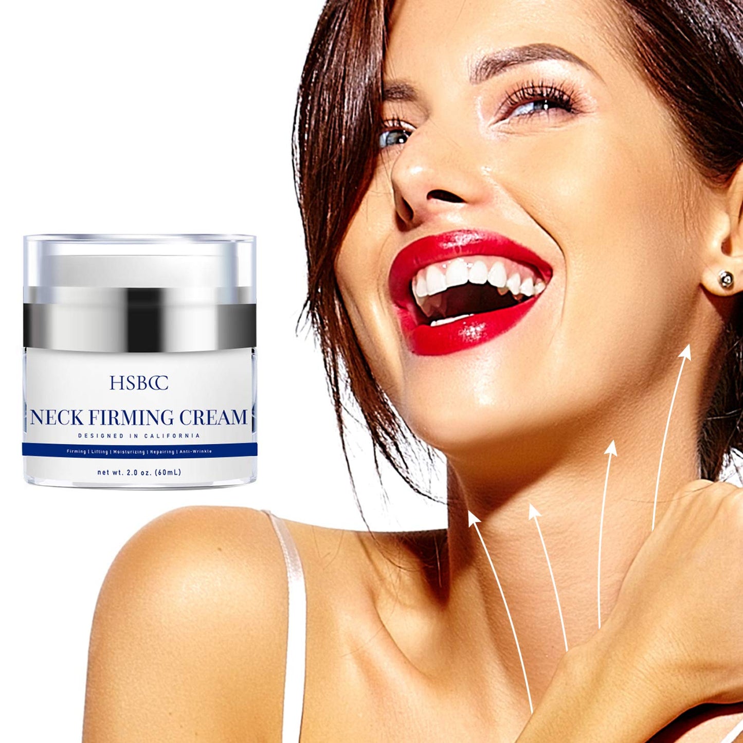 HSBCC Neck firming cream with peptides, Neck Cream, Neck Moisturizer Cream 2 fl oz.