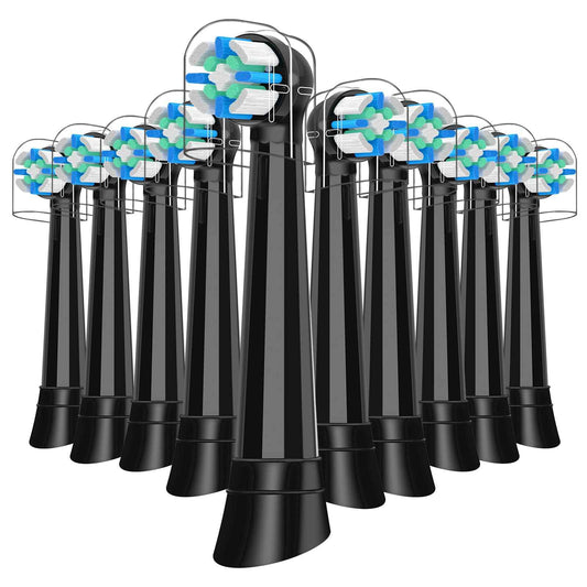 10 Pack IO Replacement Heads Compatible with Oral B IO 2/3/4/5/6/7/8/9/10/Deep Clean Series Electric Toothbrushes, Brush Heads Compatible with Oral B iO (Black)