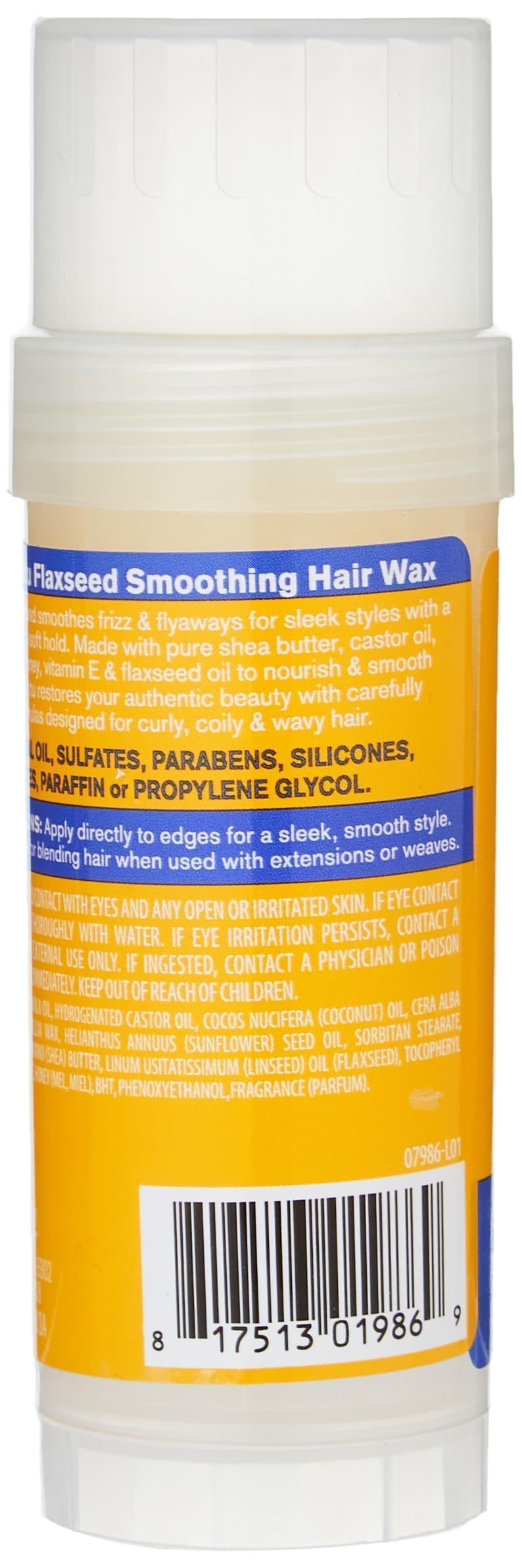 Cantu Flaxseed Smoothing Hair Wax with Shea Butter, Beeswax, Honey & Coconut Oil 2 oz