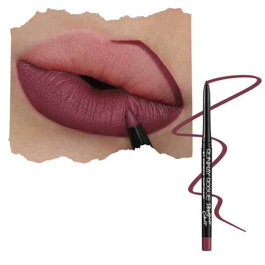 Runway Rogue Designer Liner Lip Pencil, Matte Muted-Plum Lip-Liner Pencil and Lip-Liner Sharpener, ‘Start the Show’