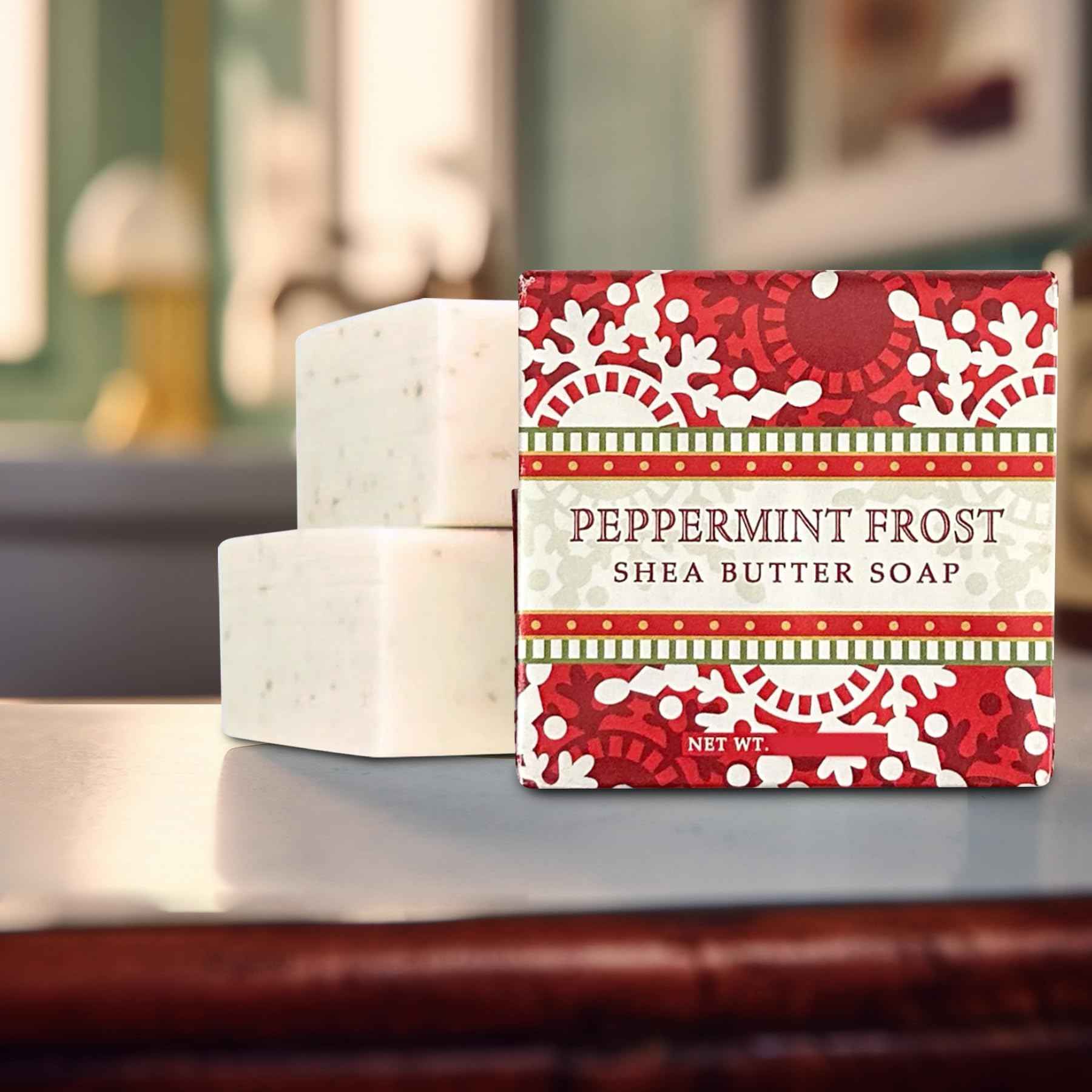 Greenwich Bay Mini Botanical Soap Bars – 12 Pack 1.9 oz Each – Individually Wrapped Guest Soaps for Airbnb, Spa, Travel, Bath – Travel Size Bar Soap Set, Peppermint Frost