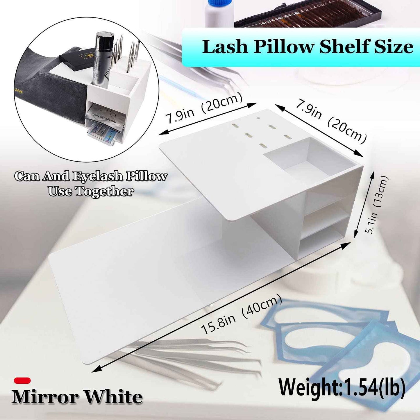Lash Shelf Organizer, Eyelash Extension Pillow Shelf Stand, Must Have for Lash Techs Tray Makes Making Way More Efficient, Faster and Easier.