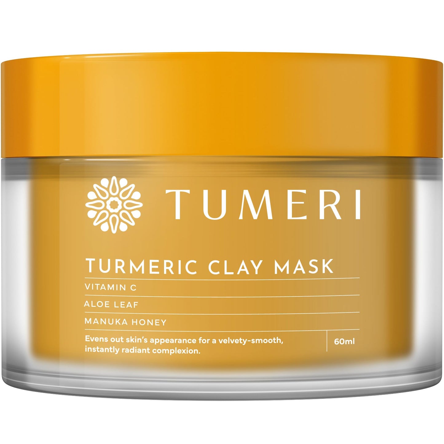 TUMERI Turmeric Clay Mask for Facial Skin Care – Turmeric with Vitamin C Clay Mask with Manuka Honey 2 oz – Facial Mask for Dark Spots, Scarring and Cleansing with Face Mask Brush Applicator & Towel