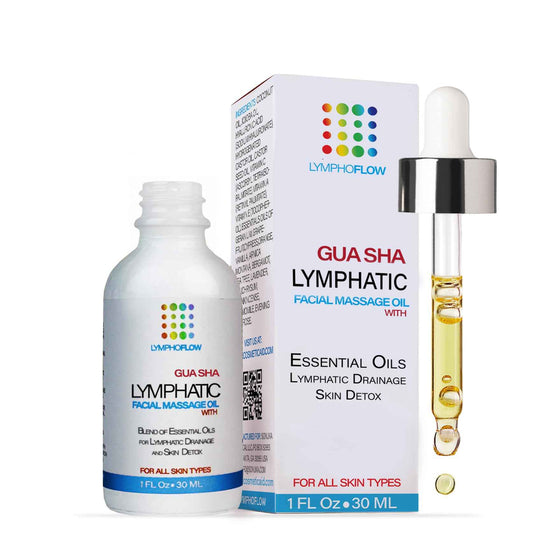 Facial Lymphatic Drainage Oil for Gua Sha Facial Tools, Lymphatic Drainage Massager Face with Jojoba & Coconut Oil, Use with Face Roller, Jade Roller, Guasha Tool for Face & Neck, 1 Fl Oz
