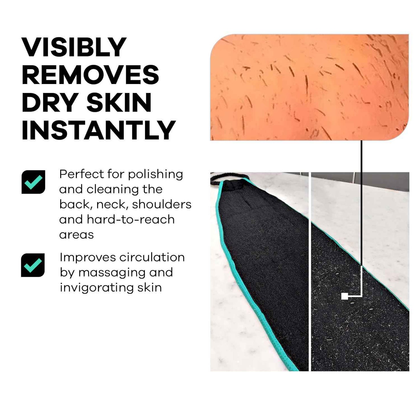 Dermasuri - Deep Exfoliating Body Mitt & Back Scrub Bundle - Bath & Shower Body Scrubs - Cleansing & Full Body Exfoliation - Spa Exfoliator Glove - Dry Skin Care Treatment for Women & Men