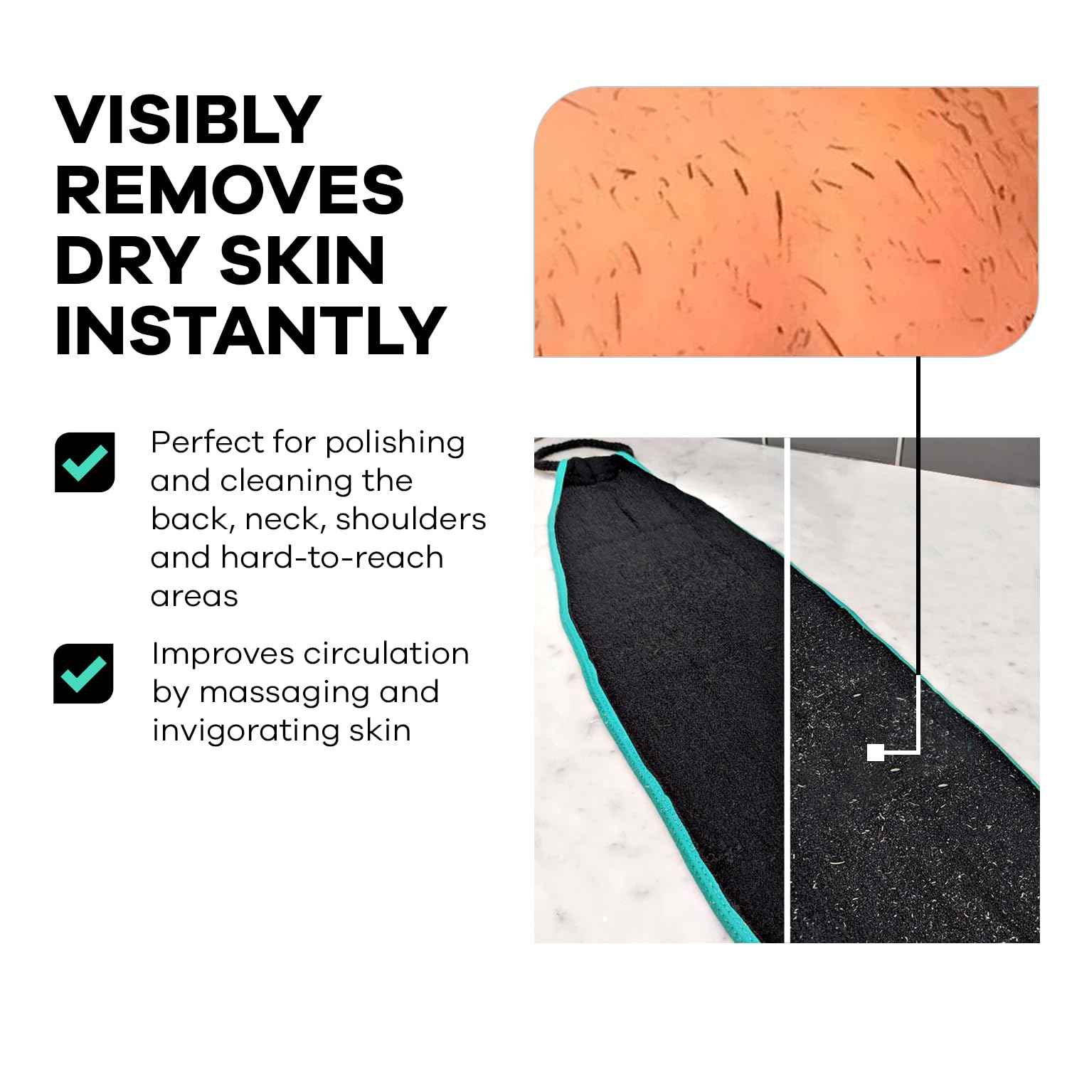 Dermasuri - Deep Exfoliating Body Mitt & Back Scrub Bundle - Bath & Shower Body Scrubs - Cleansing & Full Body Exfoliation - Spa Exfoliator Glove - Dry Skin Care Treatment for Women & Men