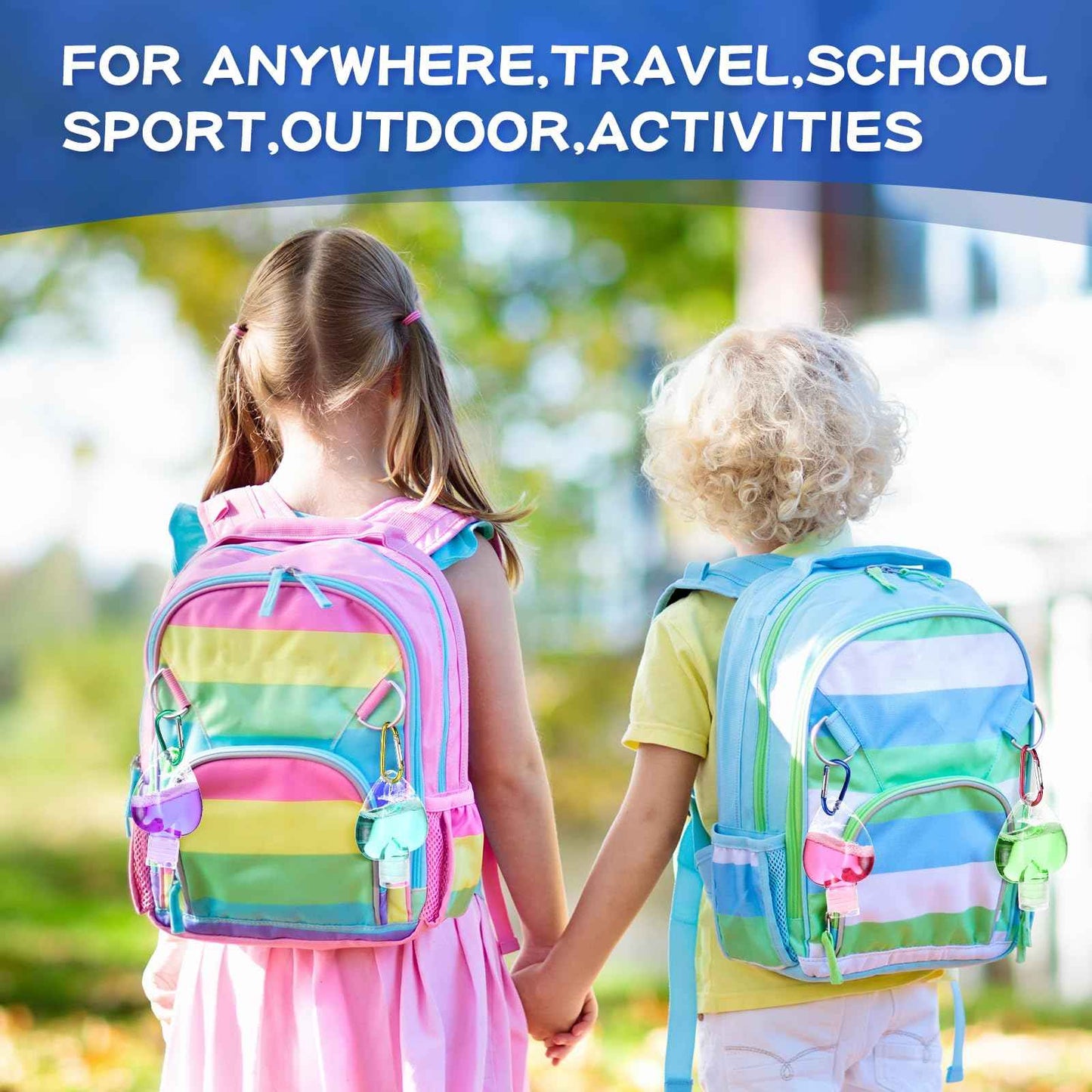 FairySandy 100 Pcs Traveling Bottles with Keychain 2oz Clear Keychain Bottle Plastic Empty Refillable Liquid Packing Container Squeeze Plastic with Lid for Liquid Cream (Heart)