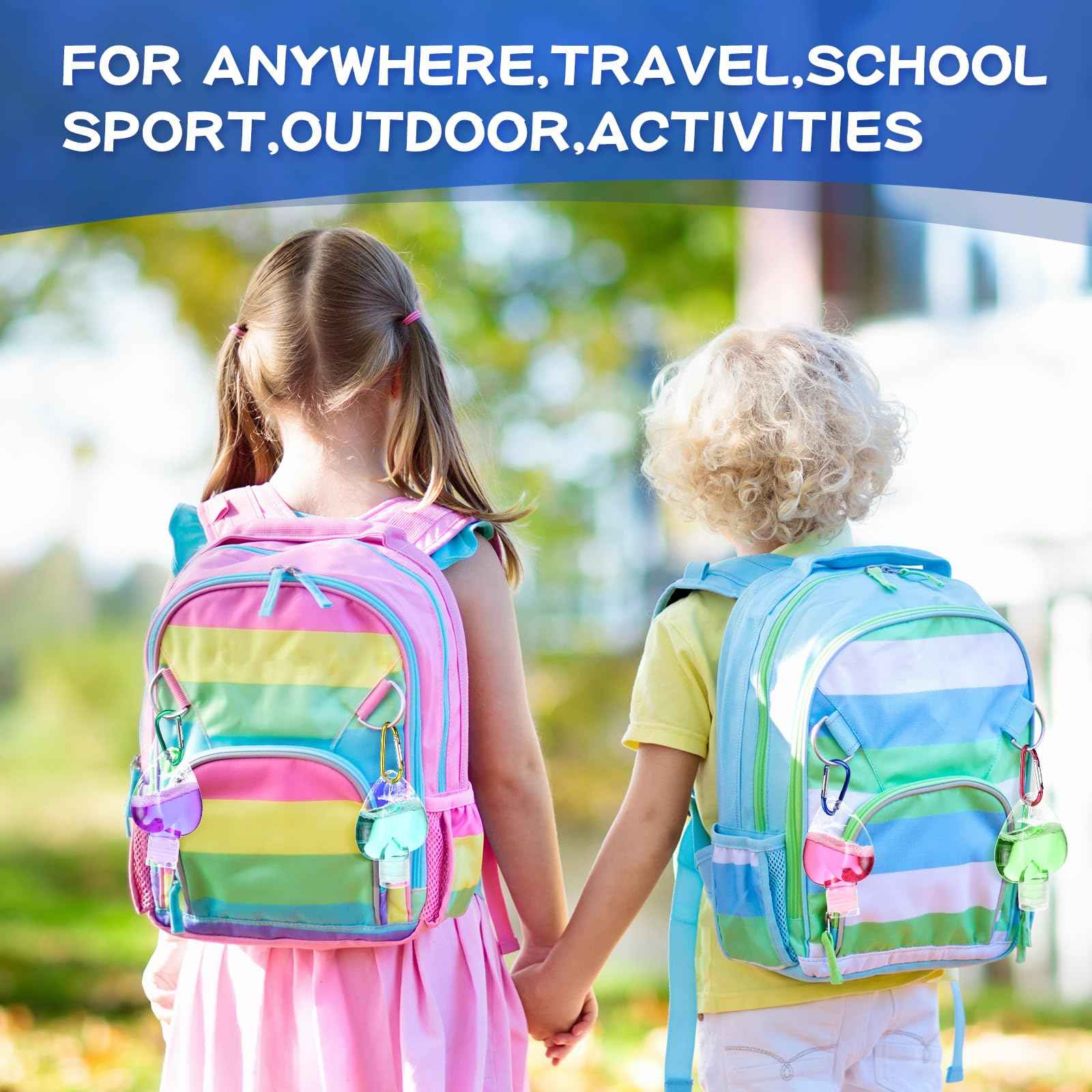 FairySandy 100 Pcs Traveling Bottles with Keychain 2oz Clear Keychain Bottle Plastic Empty Refillable Liquid Packing Container Squeeze Plastic with Lid for Liquid Cream (Heart)