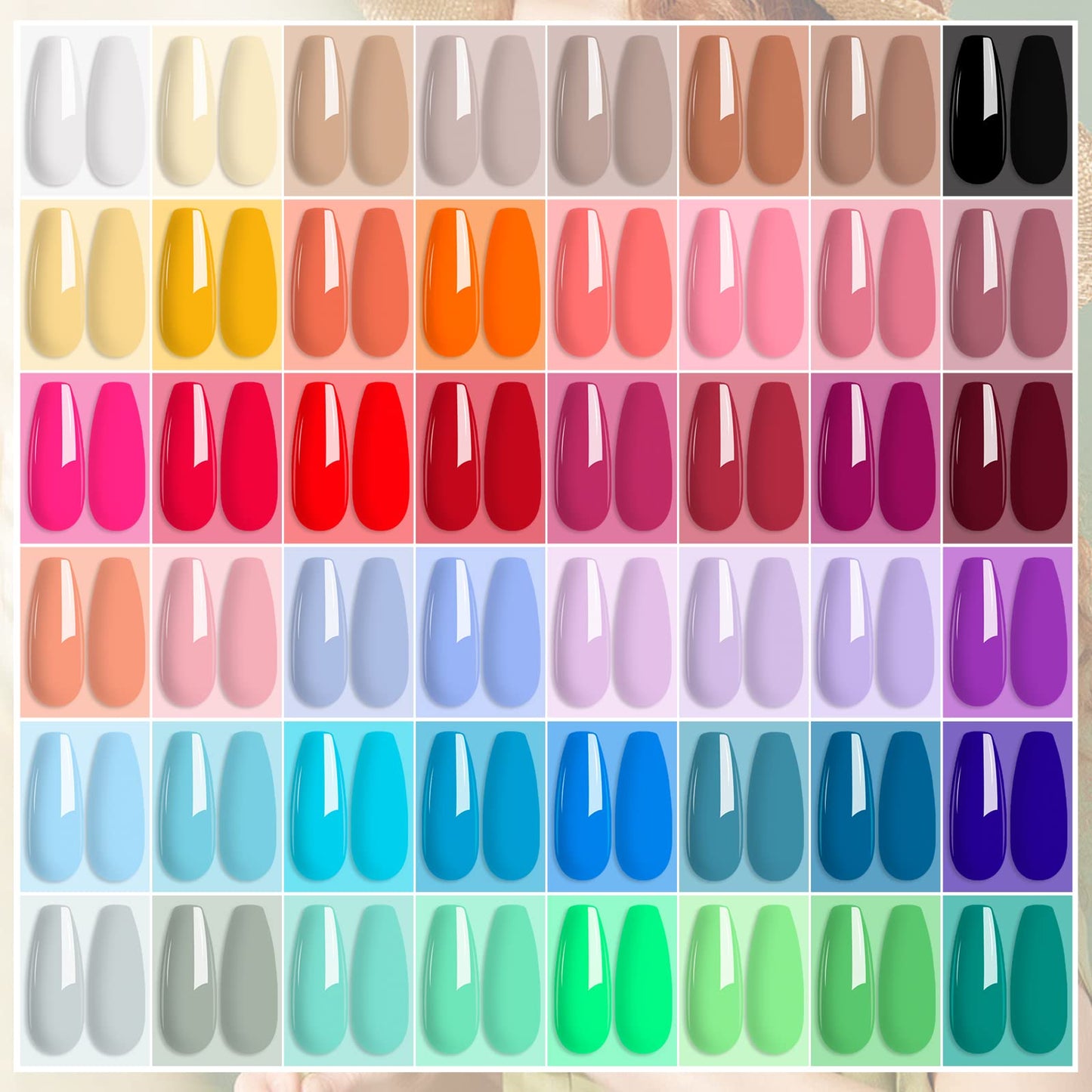 Saviland 48 Colors Nail Art Gel Paint Kit: Nail Art Paint Gel Nail Polish Kit with Color Gel Paint for Nails Art Design & 15pcs Gel Nail Art Brushes Drawing Painting Gel Home & Nail Salon Manicure DIY