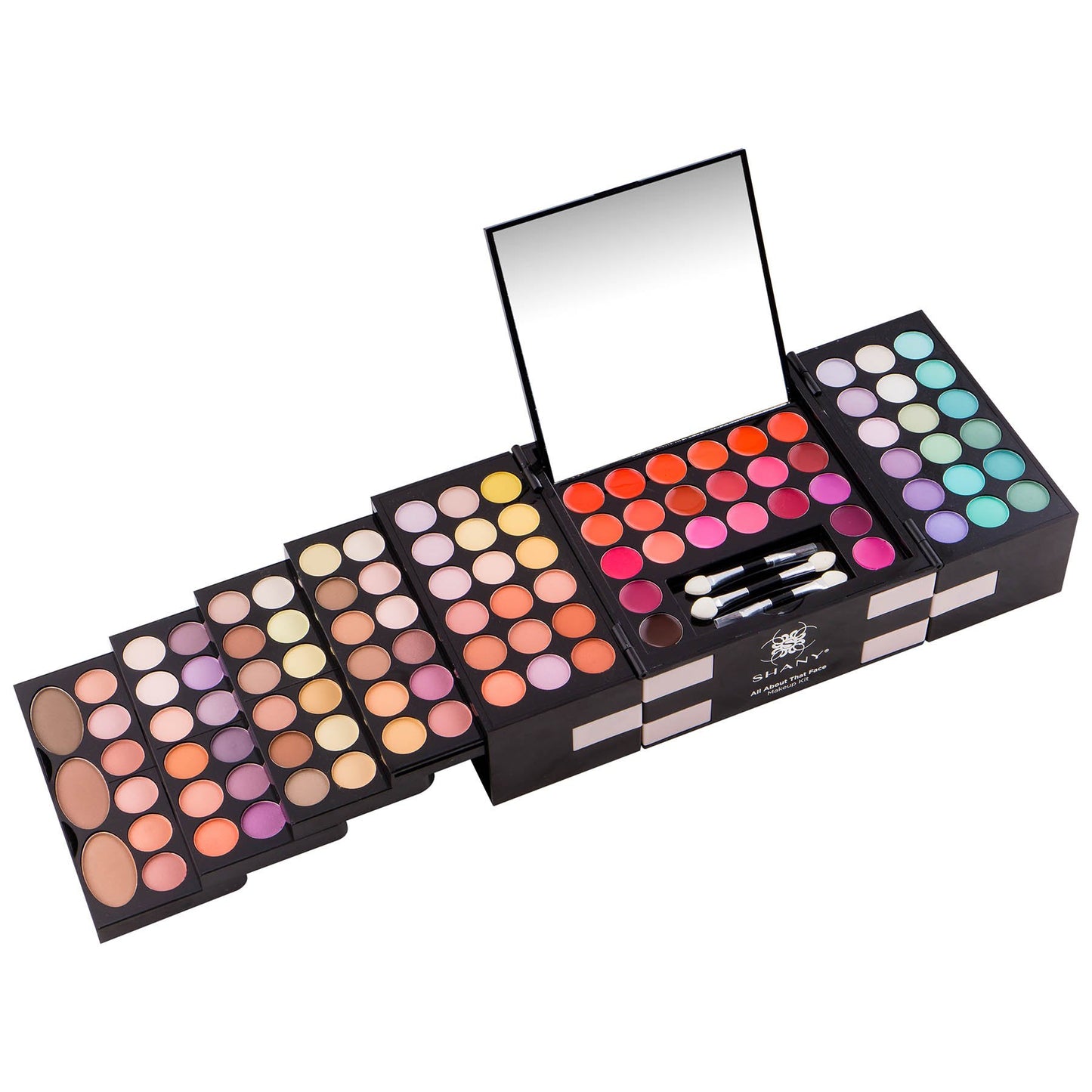 SHANY All About That Face Makeup Kit - All in one Beginner Makeup Set - Eye Shadows, Lip Colors, Face Makeup, Cosmetics applicators & More.