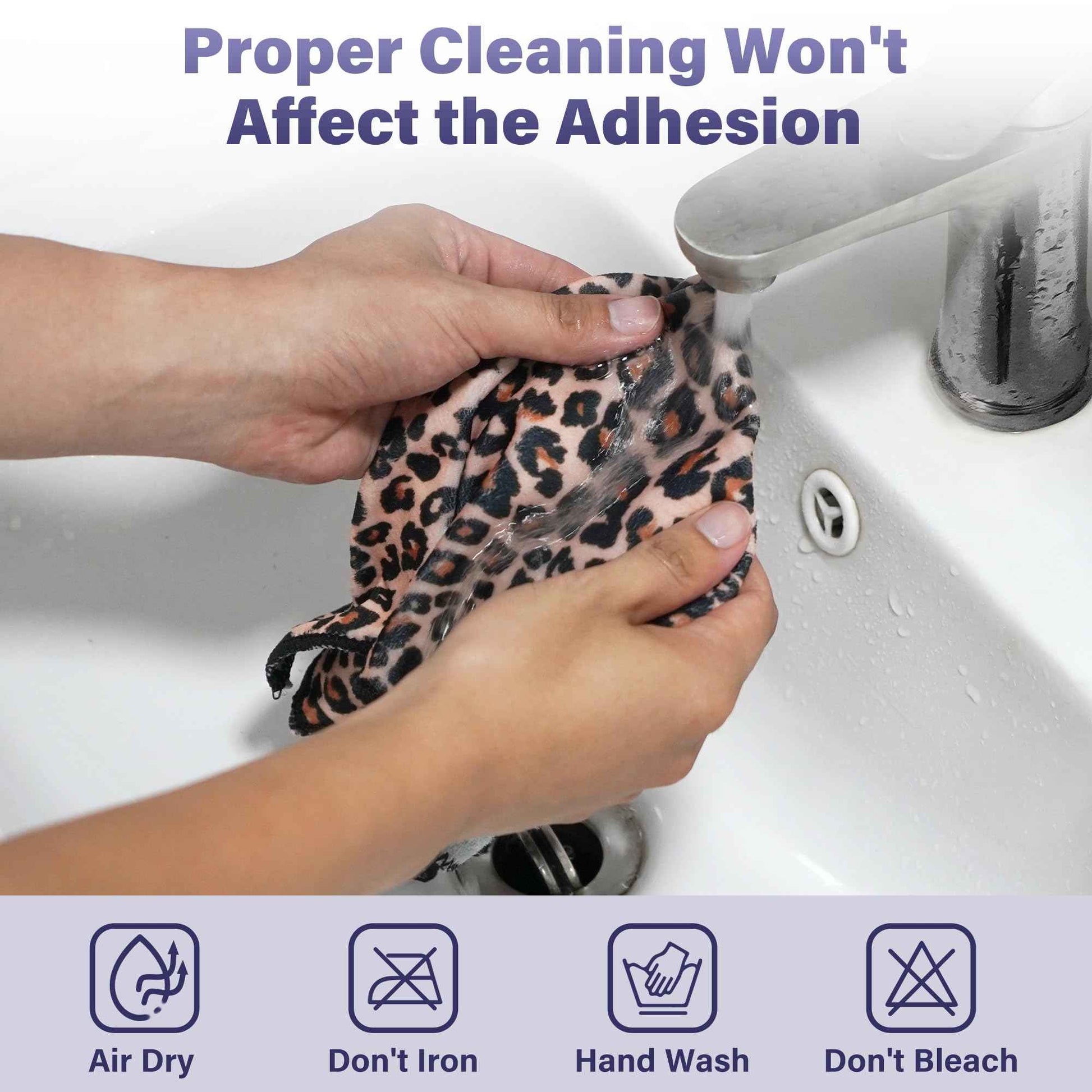 Walking Way Self-Adhesive Magic Cloth Makeup Bag, Portable Pocket Lazy Makeup Pouch, Camera Lens Wrap, Stylish Organizer for Beauty Essentials, Travel, Gifts & Daily Use（leopard, 13.78inch）