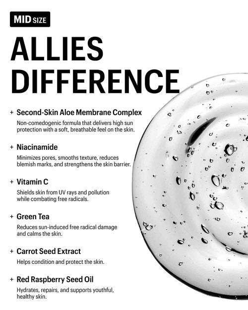 Allies of Skin Daily Face Sunscreen SPF 50, Travel Size | Zero White Cast Lightweight Formula | Dermatologist Tested Under Makeup Primer| Water-Resistant & PA++++ Broad Spectrum UVA/UVB (0.7 oz)