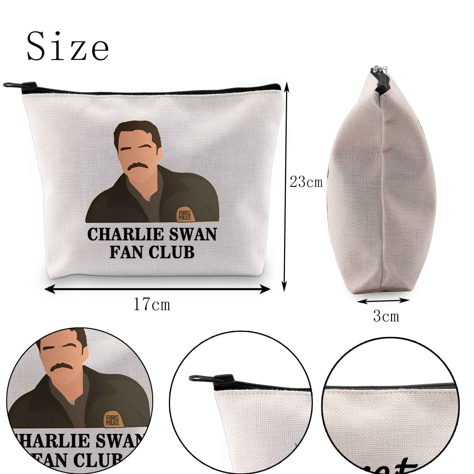 POFULL vampire Merchandise vampire Charlie Swan Fan Club Cosmetic Bag vampire Quote Makeup Bag(Charlie Swan bag)